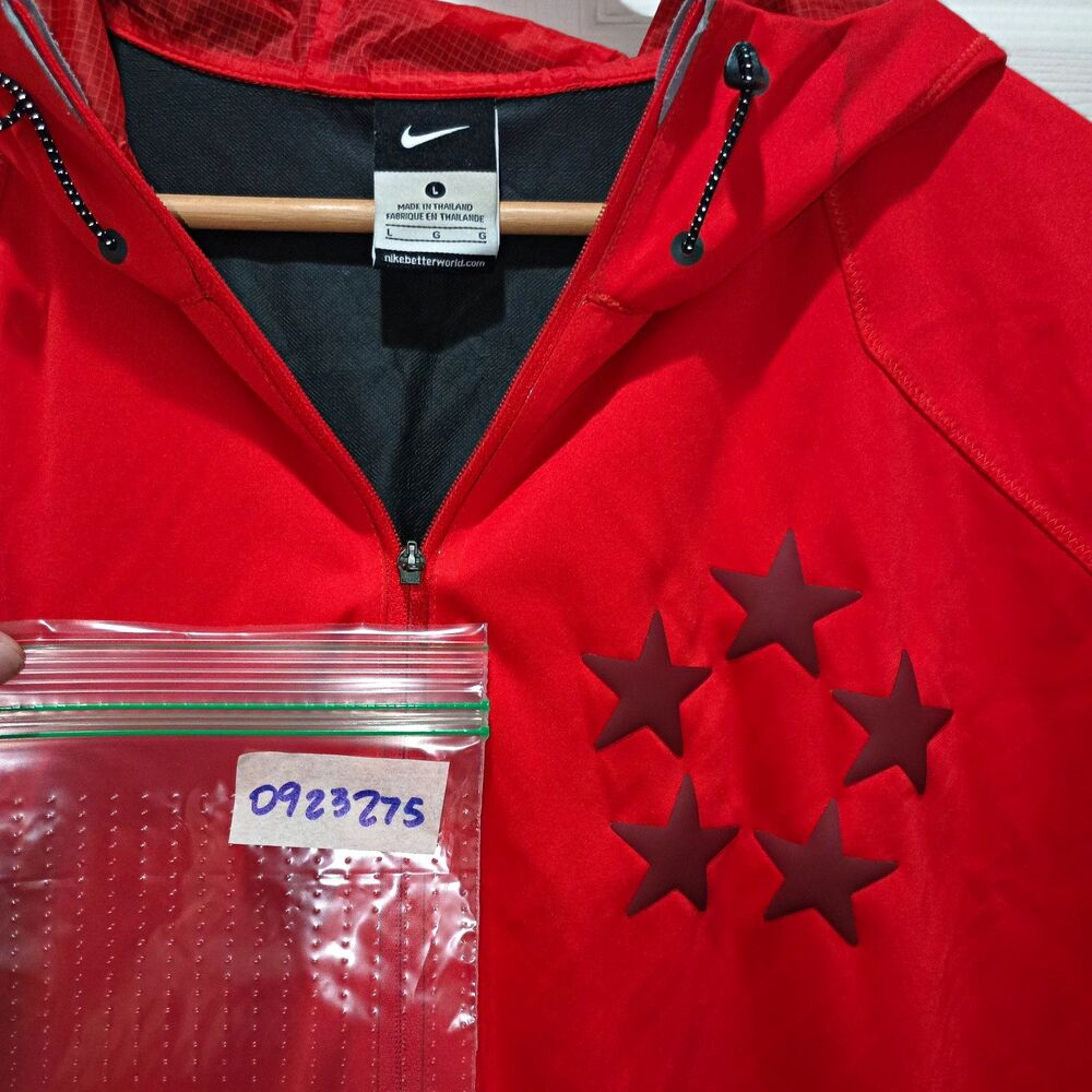 Nike Field General Fly Rush Jacket Mens L Red Football 1/2 Zip 635430-600